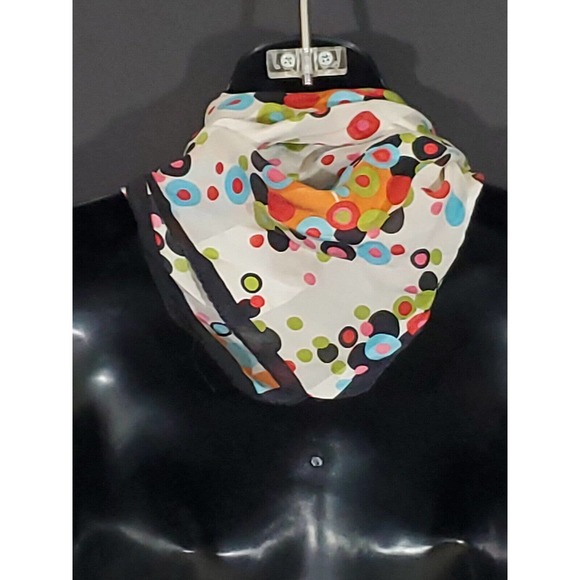 Multifunctional Polka Dot Circles Multicolored Square Silk Scarf - Picture 5 of 7